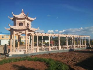 定制雕塑廠家公園園林長廊涼亭