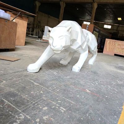公園白鋼切面、電鍍、拋光、拉絲豹子雕塑