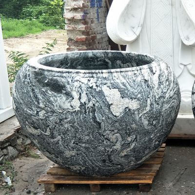 大理石花紋創(chuàng)意庭院養(yǎng)魚(yú)缸雕塑