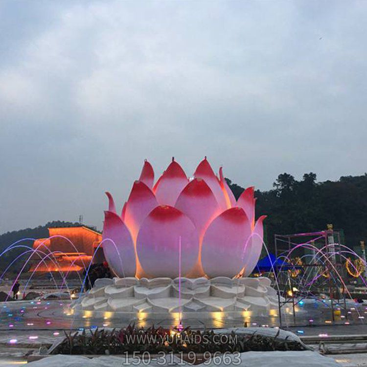 大型不銹鋼噴漆漸變蓮花抽象雕塑城市廣場景點(diǎn)小區(qū)美陳擺件