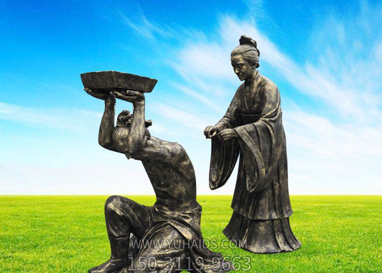 廣場(chǎng)銅雕人物負(fù)荊請(qǐng)罪雕塑