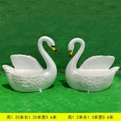 玻璃鋼噴漆卡通天鵝座椅游樂(lè)園戶外擺件小品