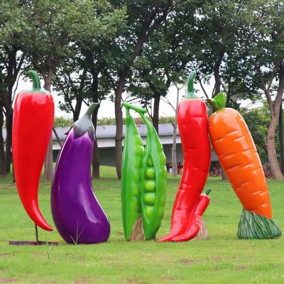 玻璃鋼仿真蔬菜，辣椒、茄子、豌豆和胡蘿卜