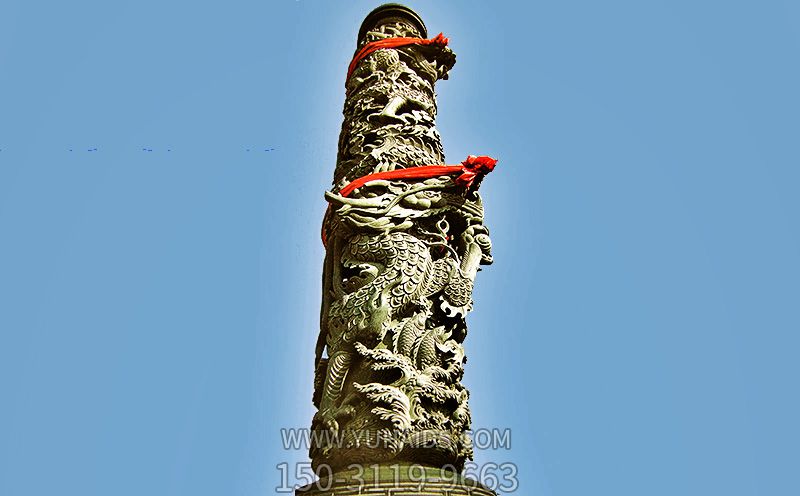 青石龍柱(編號0080)_1599雕塑