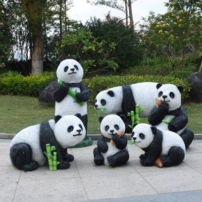 玻璃鋼熊貓，仿真熊貓
