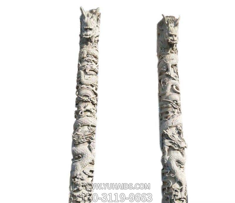 龍柱雕塑-學(xué)院廣場大理石龍柱景觀石雕