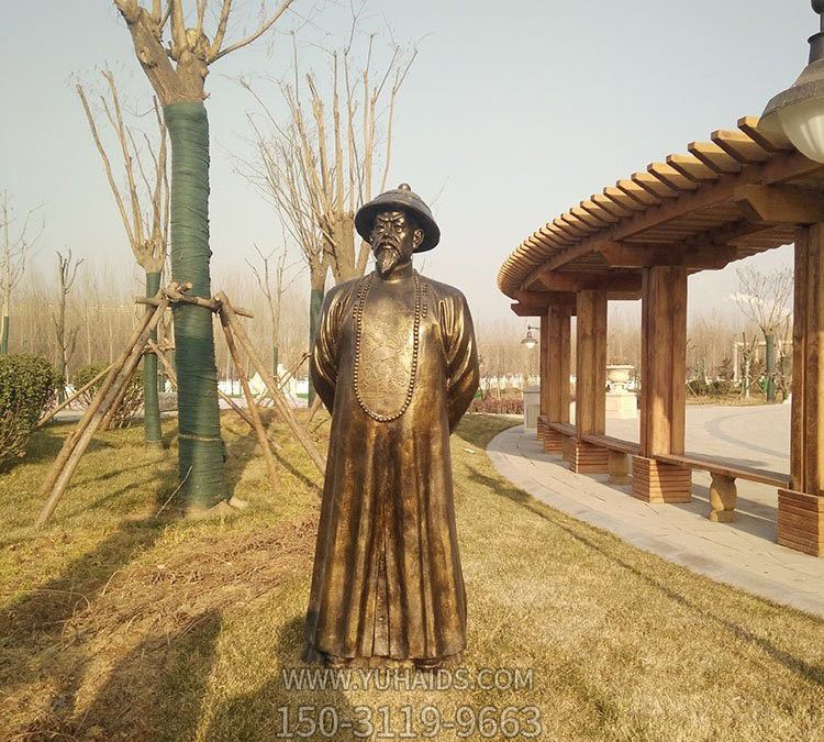 學(xué)院廣場晚晴愛國英雄林則徐玻璃鋼仿銅雕塑