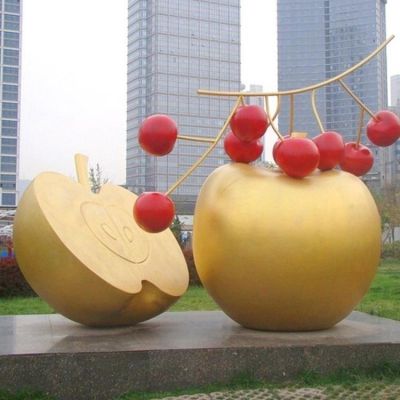 廣場(chǎng)大型創(chuàng)意不銹鋼水果景觀蘋(píng)果雕塑