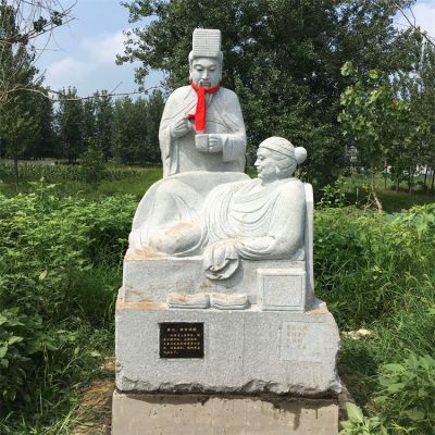 24孝故事人物，親嘗湯藥人物石雕