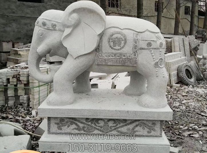 公園戶外大理石石雕大象雕塑